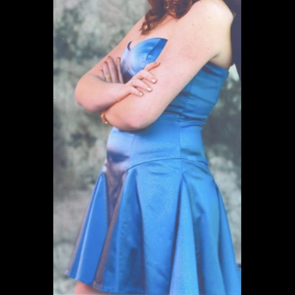 Blue Satin bebe Cocktail dress - Picture 2 of 7